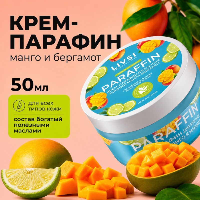 Livsi Cream paraffin Сочный манго-бергамот 50ml