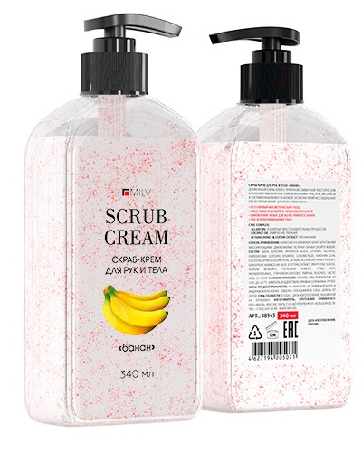 Скраб-крем Milv для рук и тела "Банан" 340 г