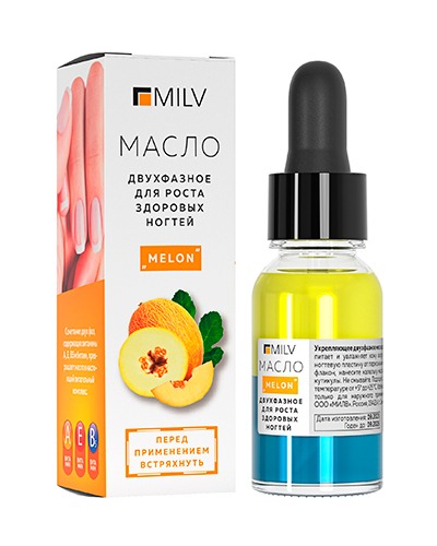 Масло для кутикулы Milv Укрепляющее двухфазное "Melon" 15 мл