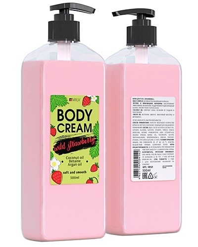 Крем Milv для тела "Земляника" 500мл