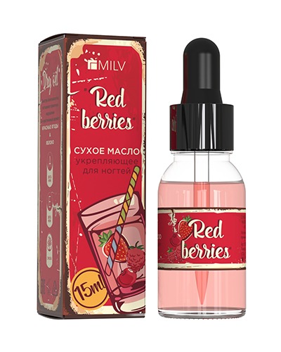 Масло для кутикулы Milv Сухое укрепляющее "Red Berries" 15 мл
