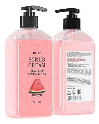 Скраб-крем Milv для рук и тела "Арбуз" 320 г