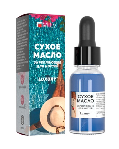 Масло для кутикулы Milv Сухое укрепляющее "LUXURY" 15 мл