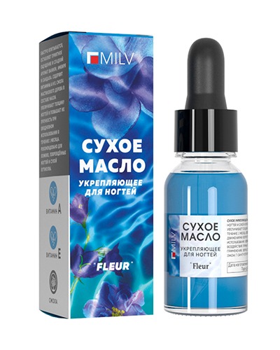 Масло для кутикулы Milv Сухое укрепляющее "FLEUR" 15 мл