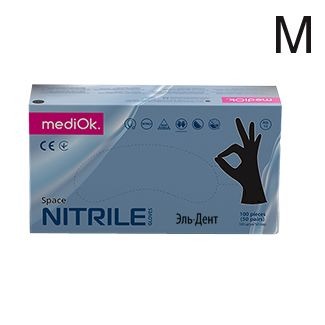 MediOk перчатки нитриловые Черные М 50пар