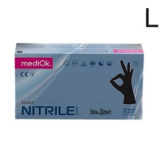 MediOk перчатки нитриловые Черные L 50пар