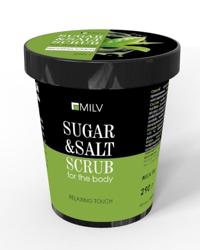 Скраб Milv Сахарно-солевой для тела «Зелёный чай» 290 г